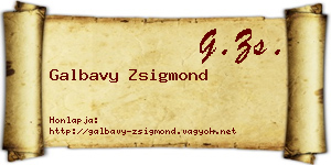 Galbavy Zsigmond névjegykártya
